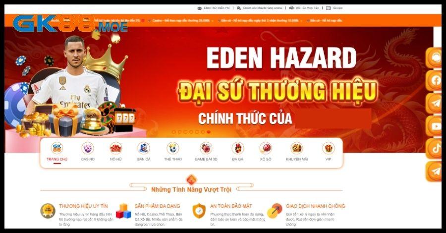 Giao diện GK88 website chính thức 