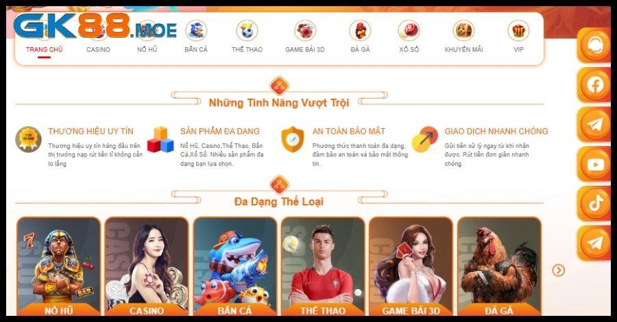 Hệ thống kho game đồ sộ trên trang web 