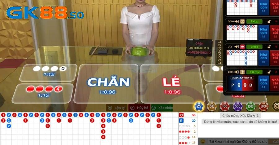 Tỷ lệ trả thưởng được thiết lập trong game Xóc Đĩa Gk88